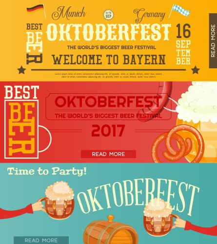 Oktoberfest beer festival banners set vector image