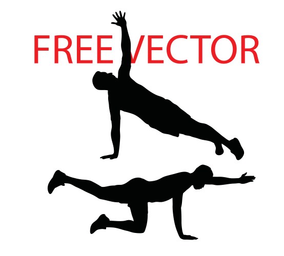 Fitness silhouettes vector image