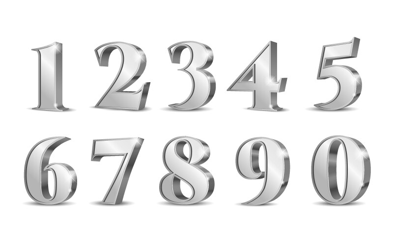 Gold 3d numbers vector image