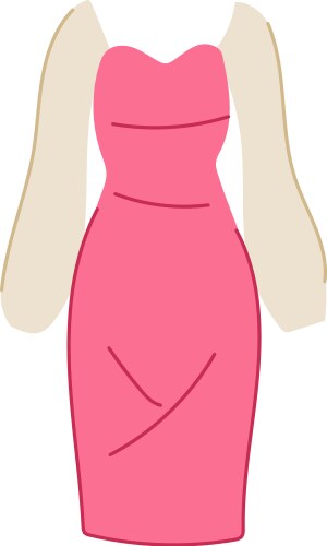 Glamour evening dress cartoon vector image