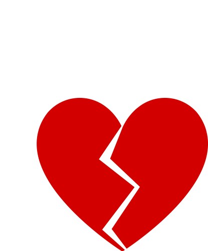 Heart broken flat design icon vector image