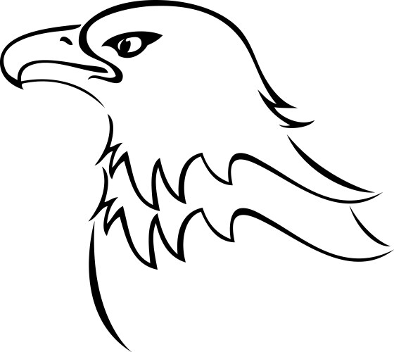 Bald eagle mascot silhouette icon vector image