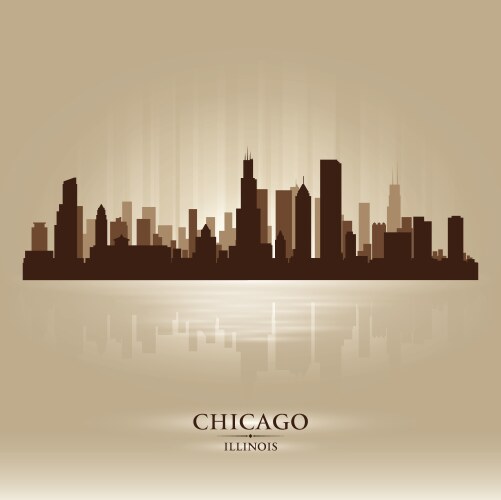 chicago illinois skyline city silhouette vector image