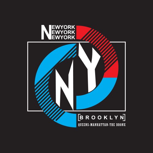 brooklyn remix typography t-shirt graphics vector image