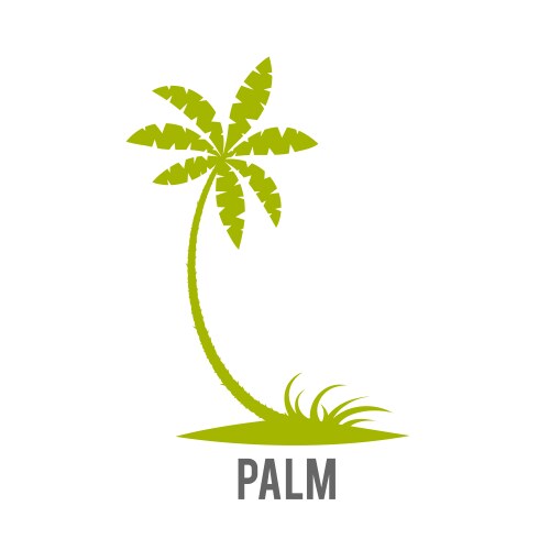 Palm trees silhouette on island vector image