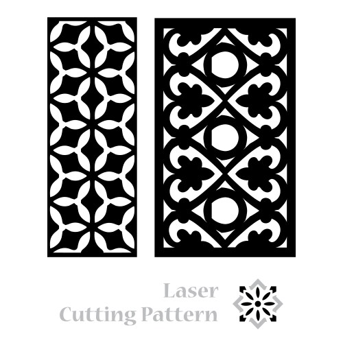 Cnc set decorative panels for laser image vector image