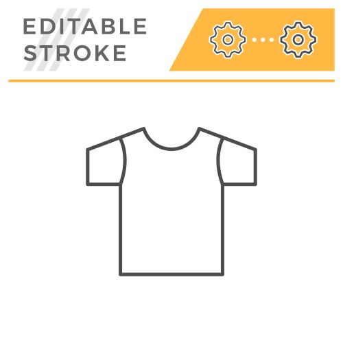 T-shirt editable stroke line icon vector image