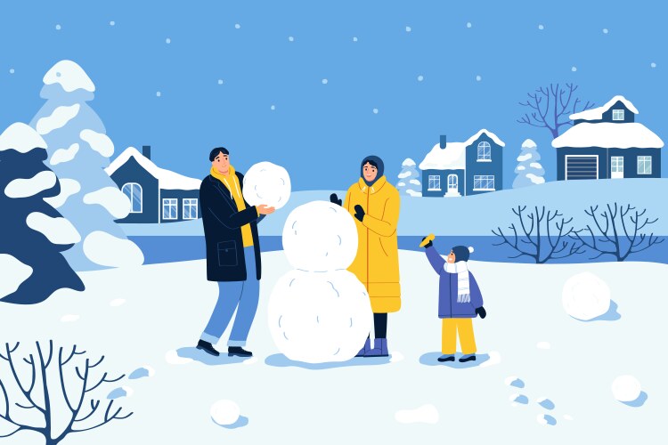 winter holiday flat vector image