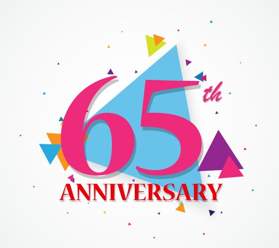 happy anniversary celebration with triangle shape vector image