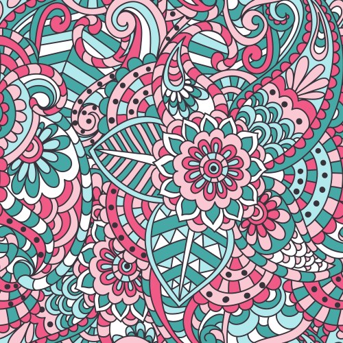 Indian floral seamless pattern vector image