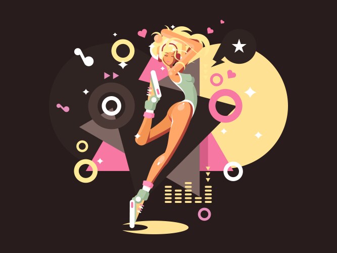 Girl dancing in club vector image