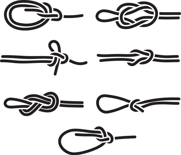 Rope knots set vector image