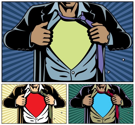 Superhero under cover vector image