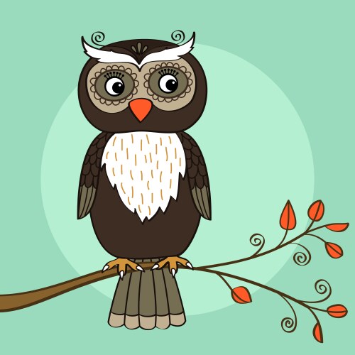 owl tree vector image