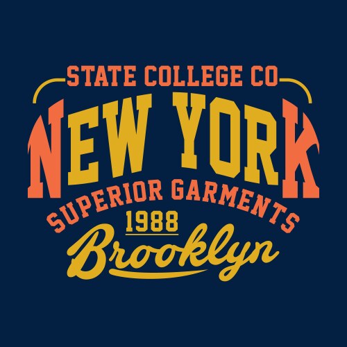 state college new york superior garments vector image