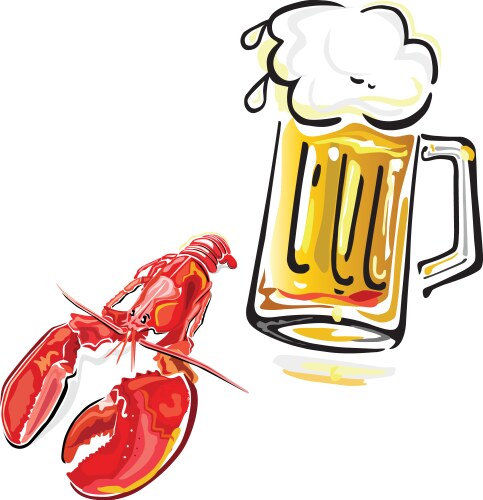 crawfish and beer vector image