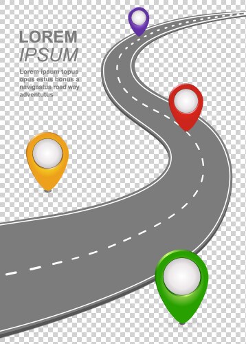 Road way navigation infographic highway template vector image