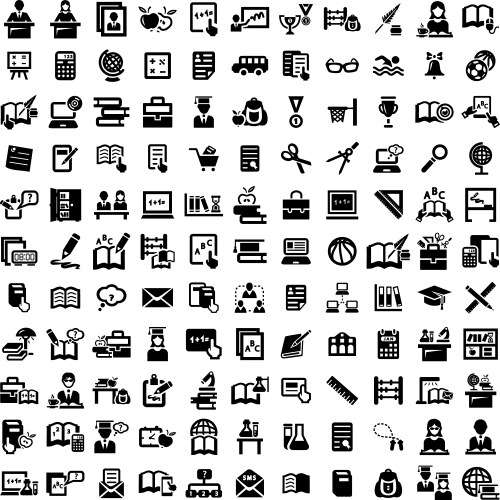 Big education icons set vector image