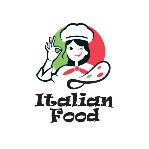 italian food emblem vector image