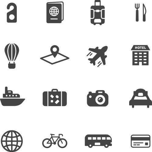 Travel icons vector image