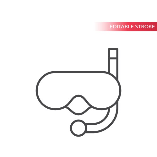 Goggles and snorkel thin line icon vector image