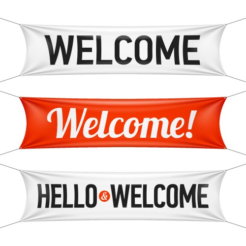 Hello and welcome banners vector image