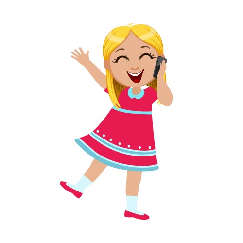 Girl laughing talking on the smartphone part vector image