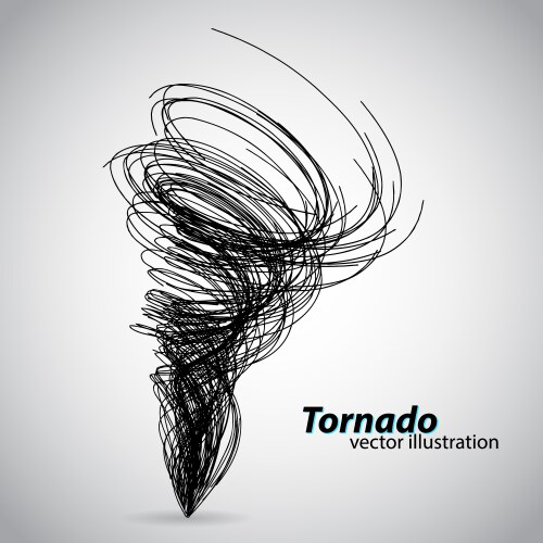 Tornado from curves and spirals vector image