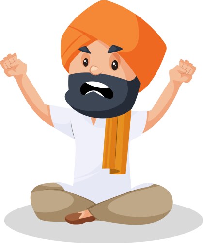 Punjabi man cartoon character vector image