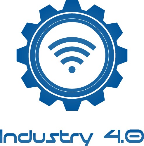 Industry 40 in involute gear with wireless vector image