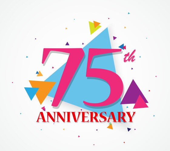 Happy anniversary celebration with triangle shape vector image