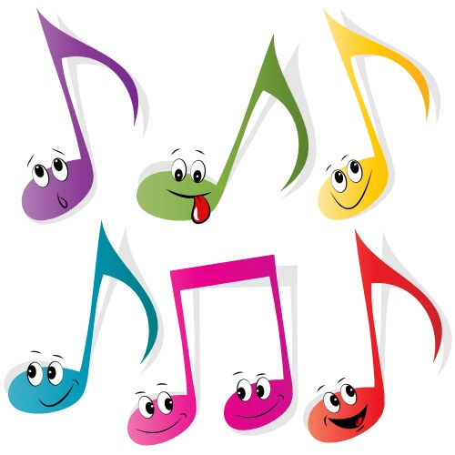 Set of colorful note smileys vector image