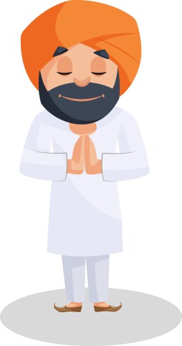 Punjabi man cartoon character vector image