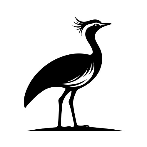 Graceful grey crowned crane silhouettes for print vector image