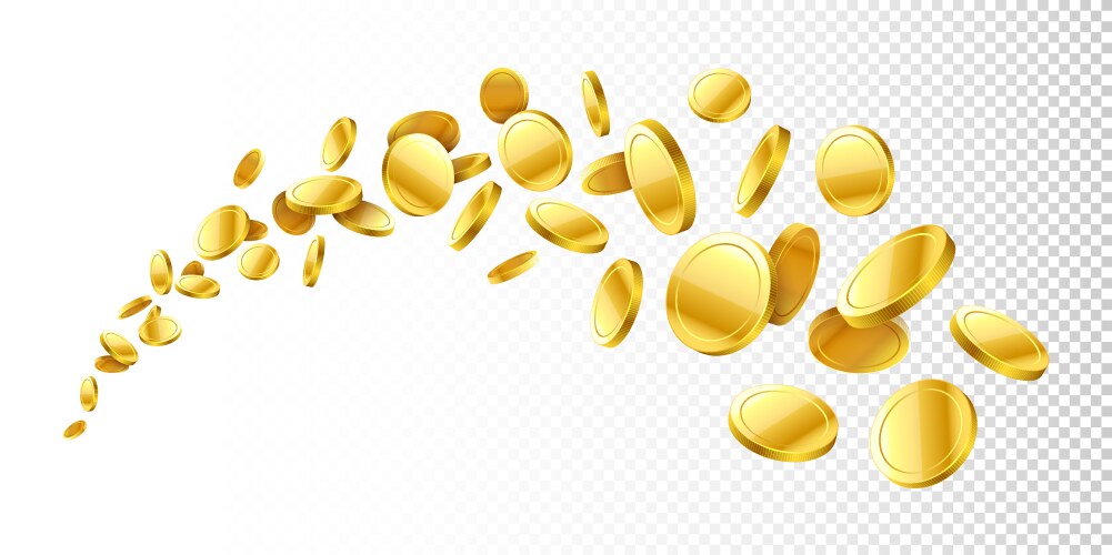 Flying gold coins vector image