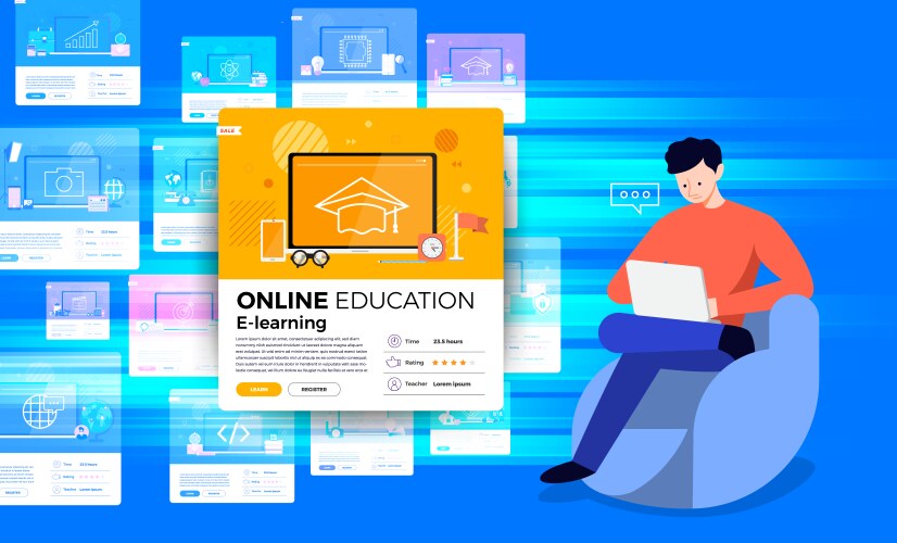 online education 06 vector image