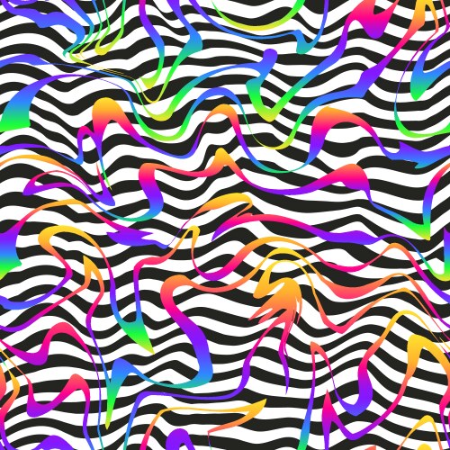 Rainbow gradient wavy lines seamless pattern vector image