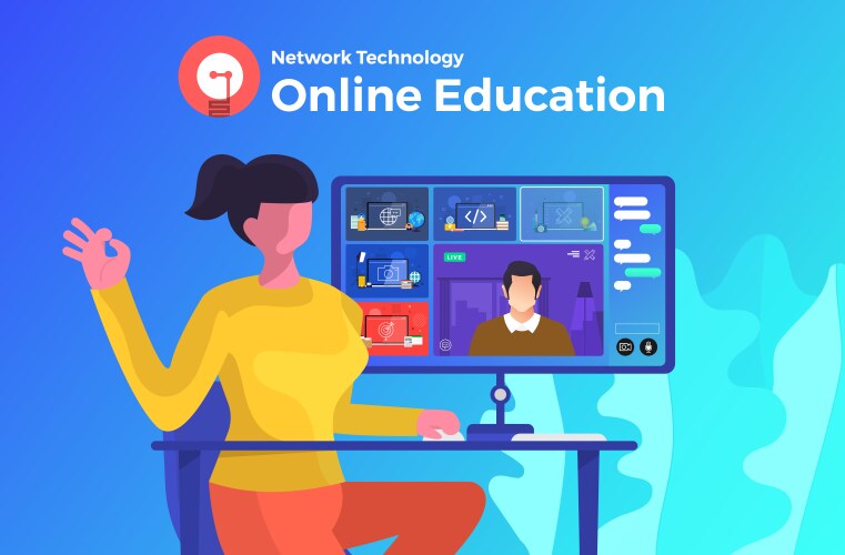 Online education 11 vector image