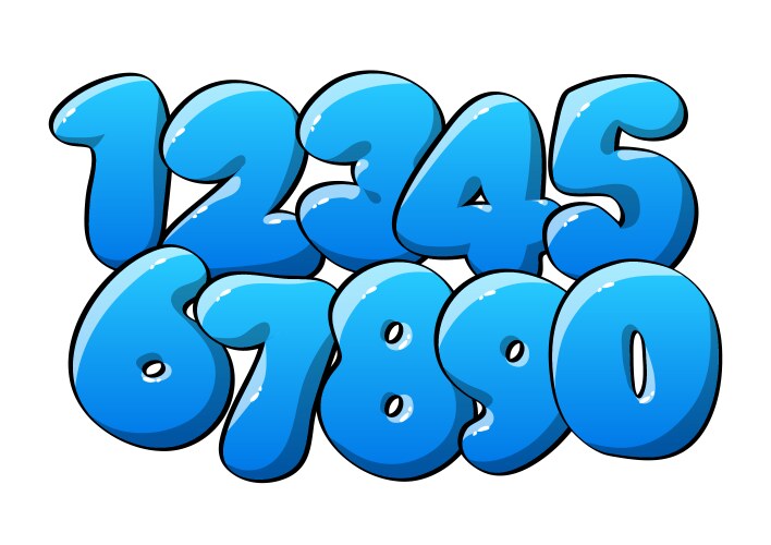 Blue numerical digits vector image