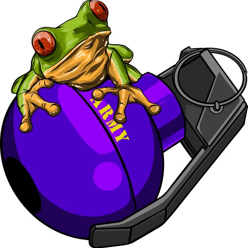 hand grenade with frog vector image