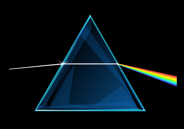 Refraction of light through prism vector image