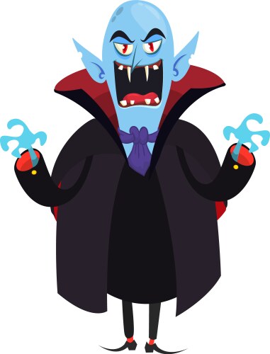 Cute cartoon vampire smiling isolated halloween vector image