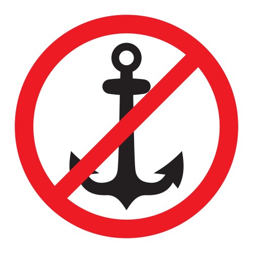 No anchor sign vector image