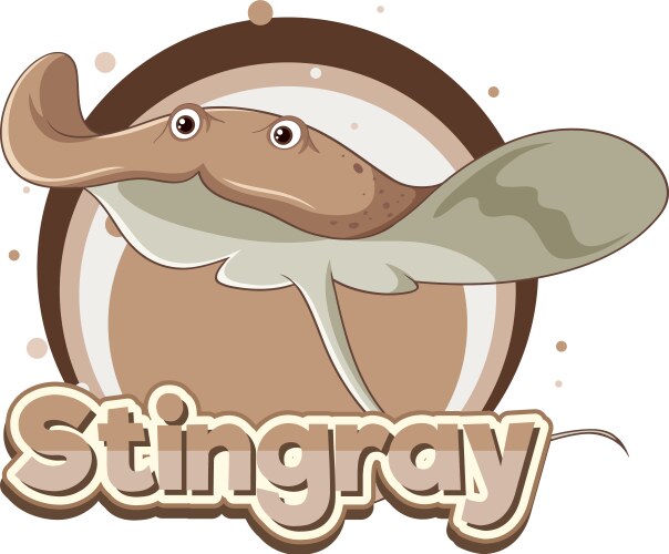 Atlantic stingray logo with carton character vector image