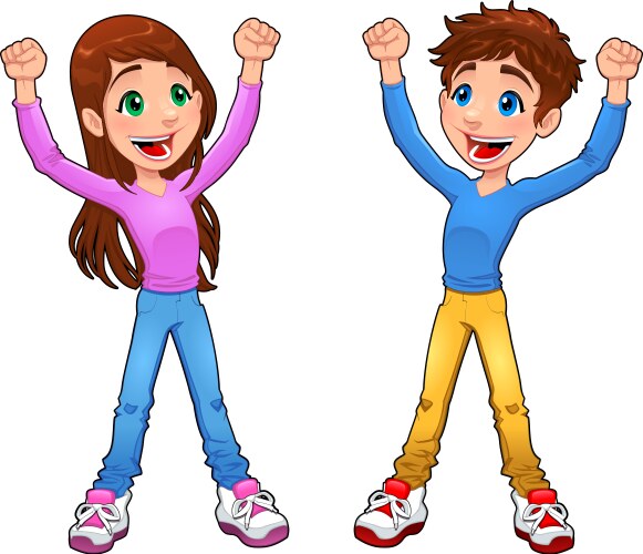 Enthusiast boy and girl vector image