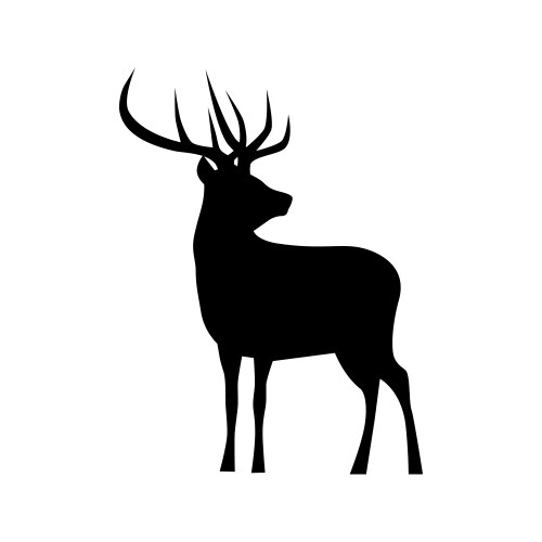 Black silhouette a deer animal icon vector image