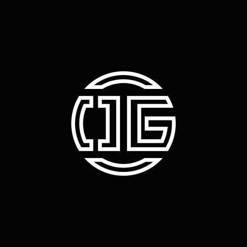 Og logo monogram with negative space circle vector image