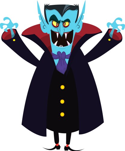 Cute cartoon vampire smiling isolated halloween vector image