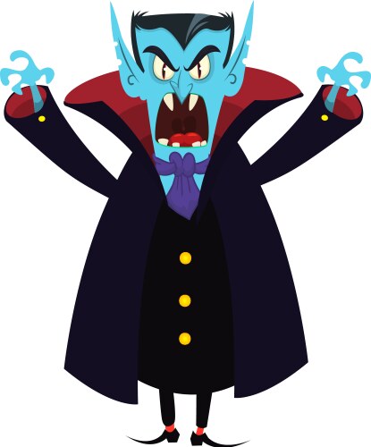 Cute cartoon vampire smiling isolated halloween vector image