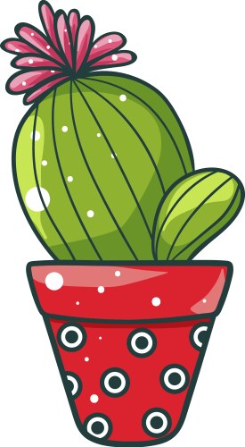 Home cactuse icon decorative green pot vector image